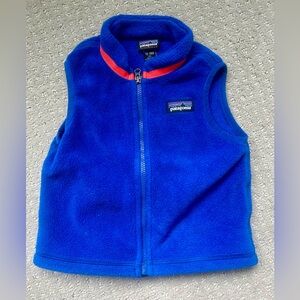 Patagonia Royal Blue Fleece Vest with Red Trim